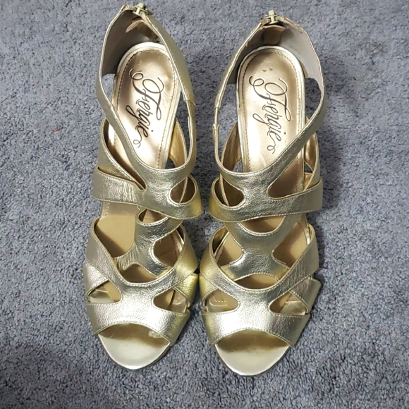 Fergie Gold Strappy Shoes